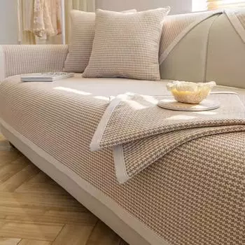 Диванная подушка на все времена года, хлопок и лен, японское льняное плетение, простой чехол для дивана, нескользящий чехол для подушки, летнее полотенце 70*70cm