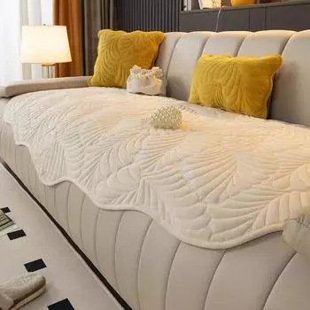 Диванная подушка неправильной формы, универсальная нескользящая зимняя короткая плюшевая подушка для четырех сезонов, кожаный чехол для дивана, ткань, спинка, полотенце 90*120cm