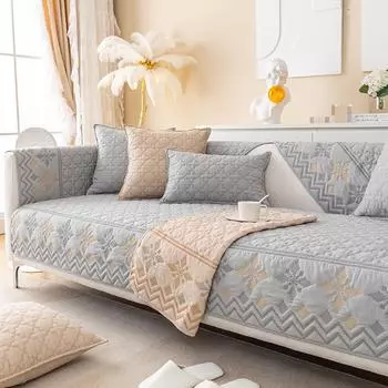 Диванная подушка Простая и современная тканевая утолщенная подушка для рукоделия, универсальная нескользящая, грязеотталкивающая утолщенная подушка для четырех сезонов 70*70cm