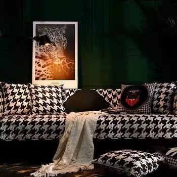 Диванная подушка с рисунком «гусиные лапки», зимняя простая современная хлопковая ткань, скандинавская подушка, четырехсезонный противоскользящий высококачественный чехол 70*70