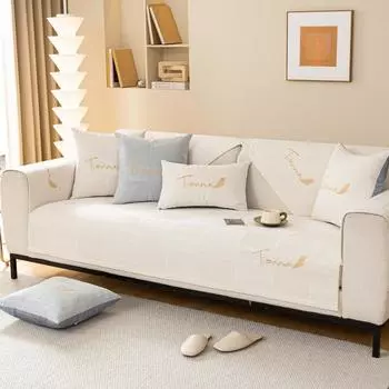 Диванная подушка с вышивкой перьями для гостиной, Нескользящий чехол для дивана, чехол для дивана, угловой диван, полотенца, накладка на сиденье, защитный чехол для дома 70x70cm 1pcs