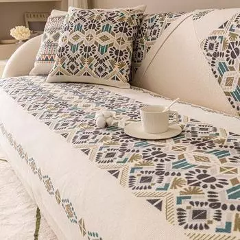 Диванная подушка, универсальная ткань для всех сезонов, простая скандинавская подушка, нескользящий чехол для дивана из красного дерева, ткань для покрытия, полотенце для спинки, утолщенное 65*70cm