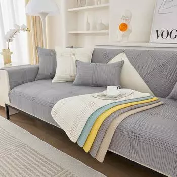 Диванная подушка в кремовом стиле из чистого хлопка, универсальный нескользящий чехол на четыре сезона, простой современный хлопковый кожаный чехол для дивана, летний чехол, полотенце 70*70cm