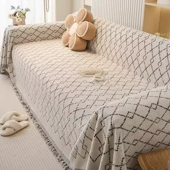 Диванное полотенце, плюшевый полубархатный чехол для дивана, набор подушек для дивана, чехол для диванного полотенца для гостиной, все включено 90*90