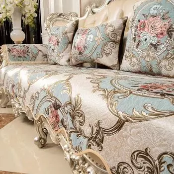 Диванное полотенце с волнистыми краями, диванная подушка с вышитым узором, наволочка, европейский нескользящий чехол для дивана, универсальный круглый год 58x65cm 1pcs