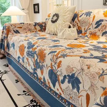 Диванное полотенце в американском классическом стиле на все времена года, двухсторонняя диванная подушка из шенилла, высококачественный чехол для дивана и одеяло 180*130cm