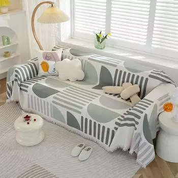 Диванные пледы Nordic Geometry для кемпинга, пикника, большого размера, для отдыха, пляжного полотенца, полиэстера, хлопкового диванного полотенца, одеяла 180x130cm1pcs