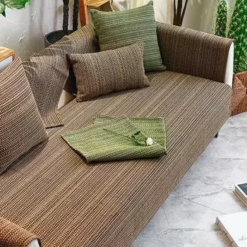 Диванные подушки из хлопка и льна, простая ткань, лен, нескользящие, универсальные четырехсезонные подушки, кожаные чехлы на диваны, полотенца 70*70