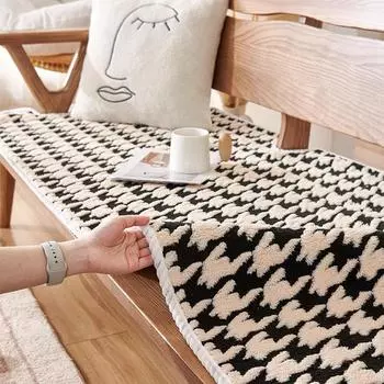 Диванные подушки из массива дерева с рисунком «гусиные лапки», плюшевые осенние и зимние диванные подушки из красного дерева, новые нескользящие чехлы на сиденья 70*70cm