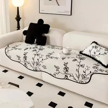 Диванные подушки специальной формы, синель, всесезонные, противоскользящие, противоскользящие, легкая роскошь, высококачественный чехол для дивана необычной формы, подушки для сидений 90*90cm