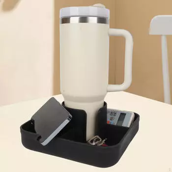 Диванный держатель для стакана с подставкой для смартфона и пультом дистанционного управления чёрный