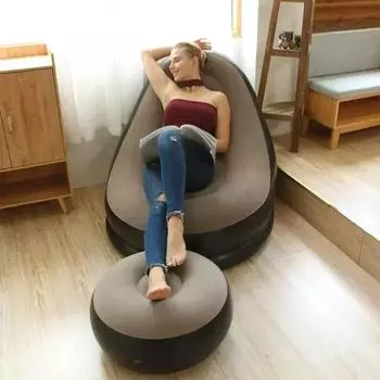 Диваны-кровати Lazy Couch, надувной складной диван-кровать для улицы со стременами, удобный комбинированный диван-кресло из бархата с флокированным узором красный