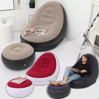 Диваны-кровати Lazy Couch, надувной складной диван-кровать для улицы со стременами, удобный комбинированный диван-кресло из бархата с флокированным узором