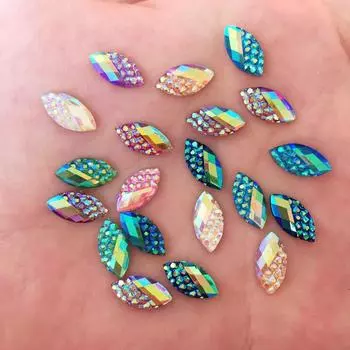 DIY 100 шт. 6*12 мм AB конский глаз смолы черепаха с плоской задней частью горный хрусталь свадебные поделки 6mm*12mm разноцветный