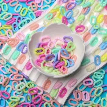 DIY 100 шт. бусины акриловые 14 мм * 9 мм ювелирная фурнитура, аксессуары, разноцветные цепочки, собранные детали, витые инструменты 100Pcs разноцветный