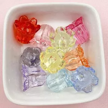 DIY 10 шт., материал ручной работы, цветы, акриловое ожерелье, изготовление ювелирных изделий, аксессуары, ландыш, прозрачные браслеты, свободные бусины, креативные 17*15 мм жёлтый