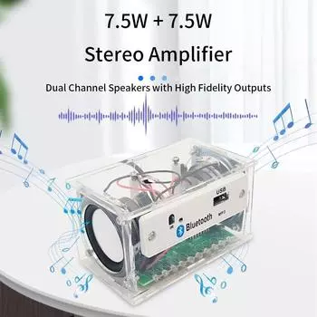 DIY 15W Электронный комплект Компоненты Динамик Bluetooth Комплект Динамиков Проект Практика Сборка Пайки прозрачный