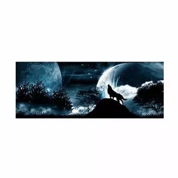 DIY 18 x58 Car Rear Window Tailgate Wolf Howling Moon Galaxy Sticker Waterproof