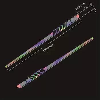 DIY 2Pcs Laser Reflective SUV Car Body Both Side Vinyl Long Stripe Decal Sticker