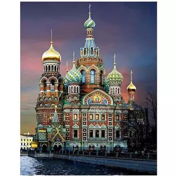 DIY 3D Алмазная картина Церковь Ночная вышивка Домашний декор Full Round 20x25CM