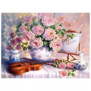 DIY 3D Алмазная картина Цветы Вышивка Крестом Стежок Главная Декор Full Round 20x25CM