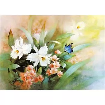 DIY 3D Алмазная картина Цветы Вышивка Крестом Стежок Главная Декор Full Round 20x25CM