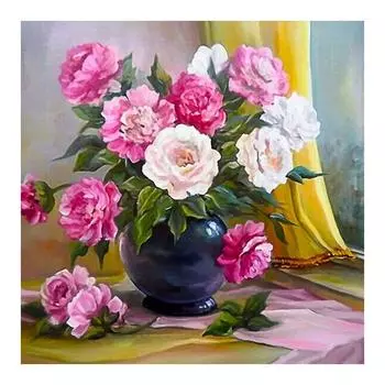 DIY 3D Алмазная картина Цветы Вышивка Крестом Стежок Главная Декор Full Round 20x20CM