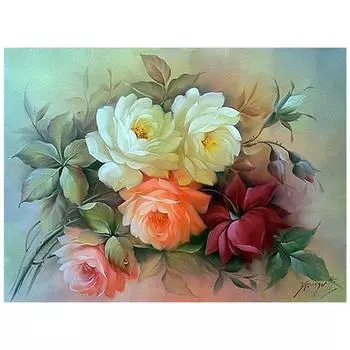 DIY 3D Алмазная картина Цветы Вышивка Крестом Стежок Главная Декор Full Round 20x25CM