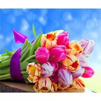 DIY 3D Алмазная картина Цветы Вышивка Крестом Стежок Главная Декор Full Round 20x25CM