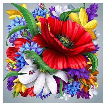 DIY 3D Алмазная картина Цветы Вышивка Крестом Стежок Главная Декор Full Round 20x25CM