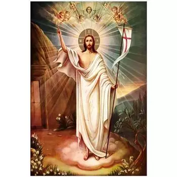 DIY 3D Алмазная картина Иисус Алмазная вышивка Религия Крест Стежок Главная Декор Full Round 20x25CM