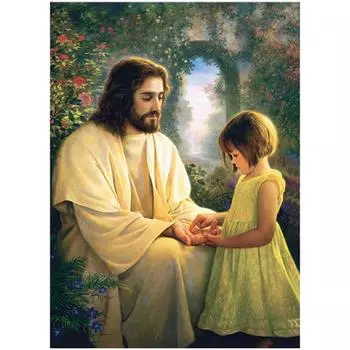 DIY 3D Алмазная картина Иисус Вышивка Крестом Стежок Главная Декор Full Round 20x25CM