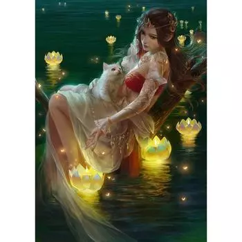 DIY 3D Алмазная картина Красота Вышивка Крестом Стежок Главная Декор Full Round 20x25CM