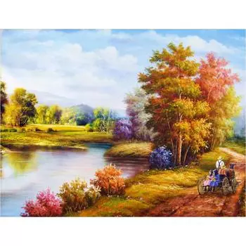 DIY 3D Алмазная картина Лесная нагрузка Вышивка Крестом Ремесло Стежок Домашний декор Full Round 20x25CM