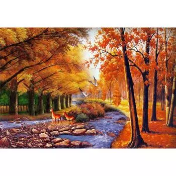 DIY 3D Алмазная картина Лесной олень Вышивка Крестом Стежок Главная Декор Full Round 20x25CM