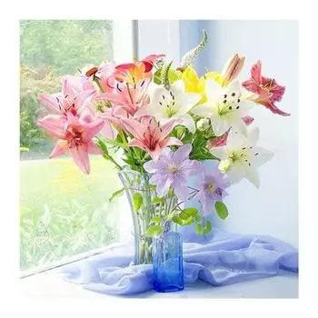 DIY 3D Алмазная картина Лилия Вышивка Крестом Стежок Домашний декор Full Round 20x20CM