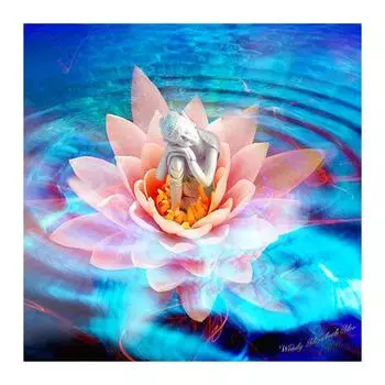 DIY 3D Алмазная картина Лотос Воплощение Вышивка Крест Стежок Главная Декор Full Round 20x20CM