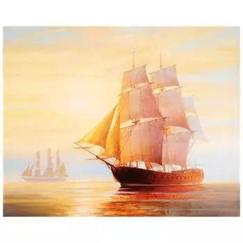 DIY 3D Алмазная картина Парусник Вышивка Крест Стежок Главная Декор Full Round 20x25CM