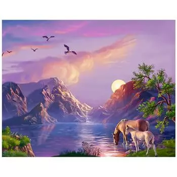 DIY 3D Алмазная картина Пейзажная вышивка Крестиком Главная Декор Full Round 20x25CM