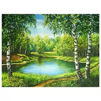 DIY 3D Алмазная картина Пейзажная вышивка Крестиком Главная Декор Full Round 20x25CM