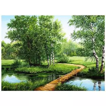 DIY 3D Алмазная картина Пейзажная вышивка Крестиком Главная Декор Full Round 20x25CM