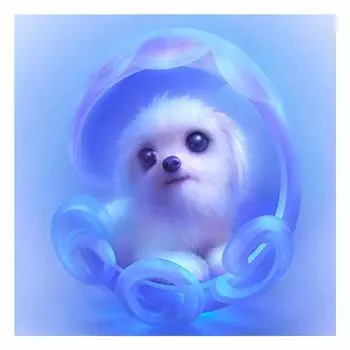 DIY 3D Алмазная картина Щенок Вышивка Крестом Стежок Главная Декор Full Round 20x20CM