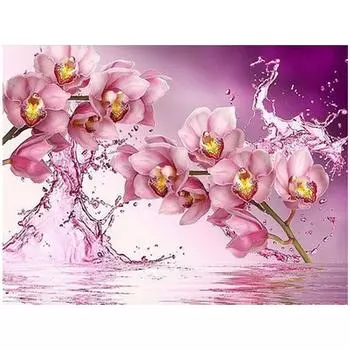 DIY 3D Алмазная картина Водный цветок Вышивка Крестом Стежок Главная Декор Full Round 20x25CM