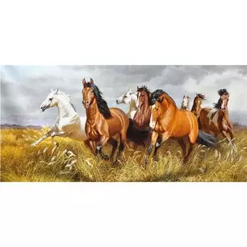 DIY 3D Алмазная картина Восемь лошадей Вышивка Крестом Стежок Главная Декор Full Round 20x50CM