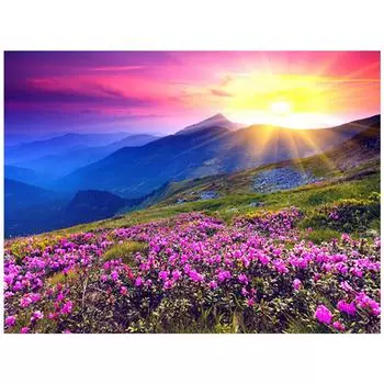 DIY 3D Алмазная картина Восход солнца Вышивка Крестом Стежок Главная Декор Full Round 20x25CM