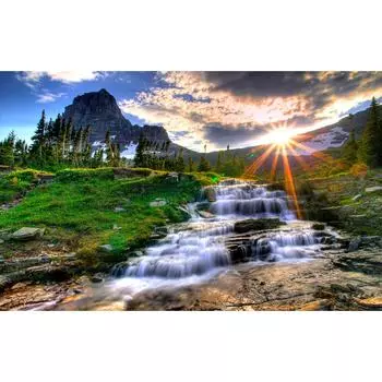 DIY 3D Алмазная картина Восход солнца Вышивка Крестом Стежок Главная Декор Full Round 20x25CM