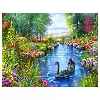 DIY 3D Алмазная картина Животное Лебедь Вышивка Крестом Ремесло Стежок Домашний декор Full Round 20x25CM