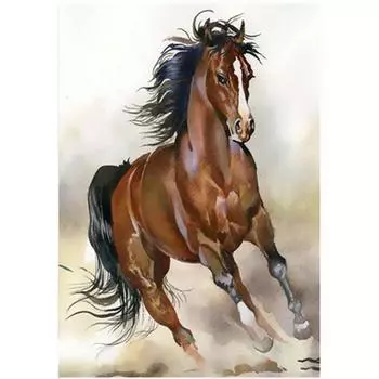 DIY 3D Алмазная картина Животное Лошадь Вышивка Крестом Стежок Главная Декор Full Round 20x25CM