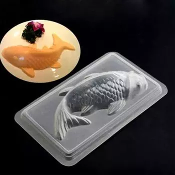 Diy 3D Koi Fish Cake Форма для шоколада Желе Ручная работа Форма белый