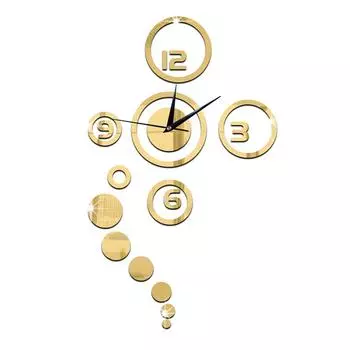 DIY 3D круг зеркало настенные часы наклейка для спальни гостиной украшения дома чёрный